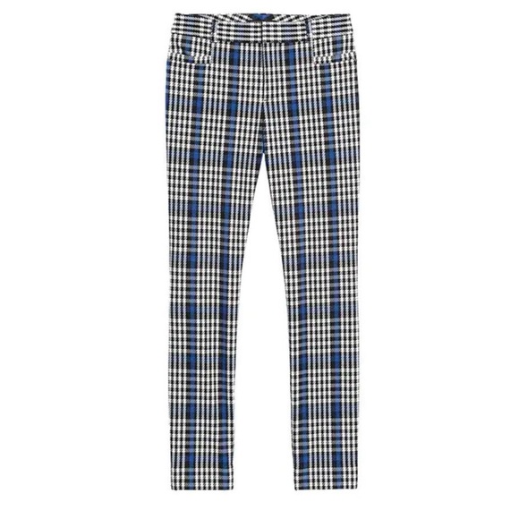 NWOT Banana Republic Women’s Modern Sloan Skinny Plaid Pant Blue/White Size 2 - Picture 2 of 7